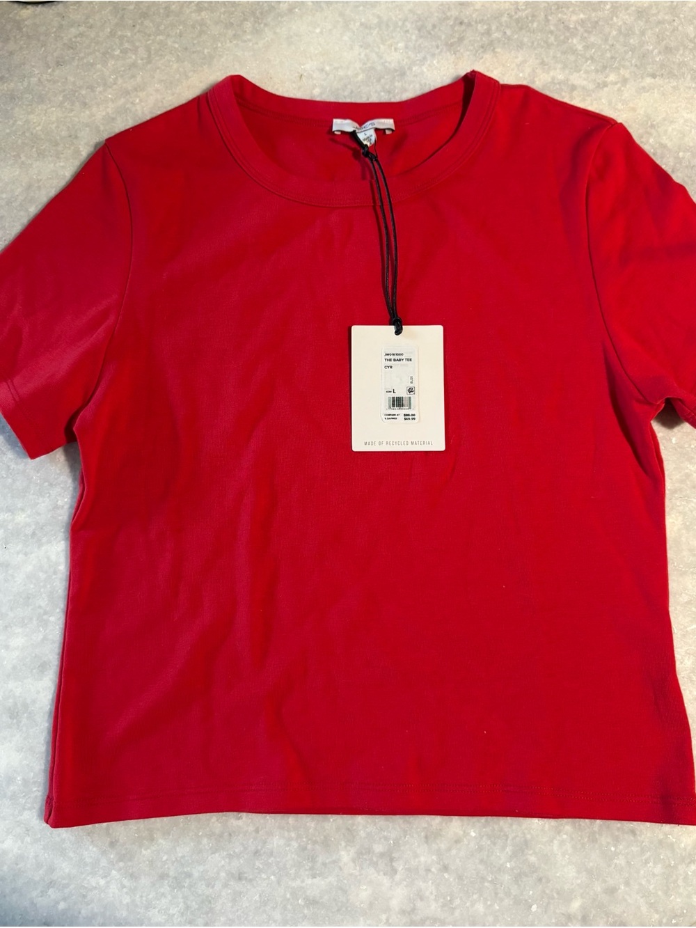 Joe's Jeans Red Short Sleeve Crewneck Tee